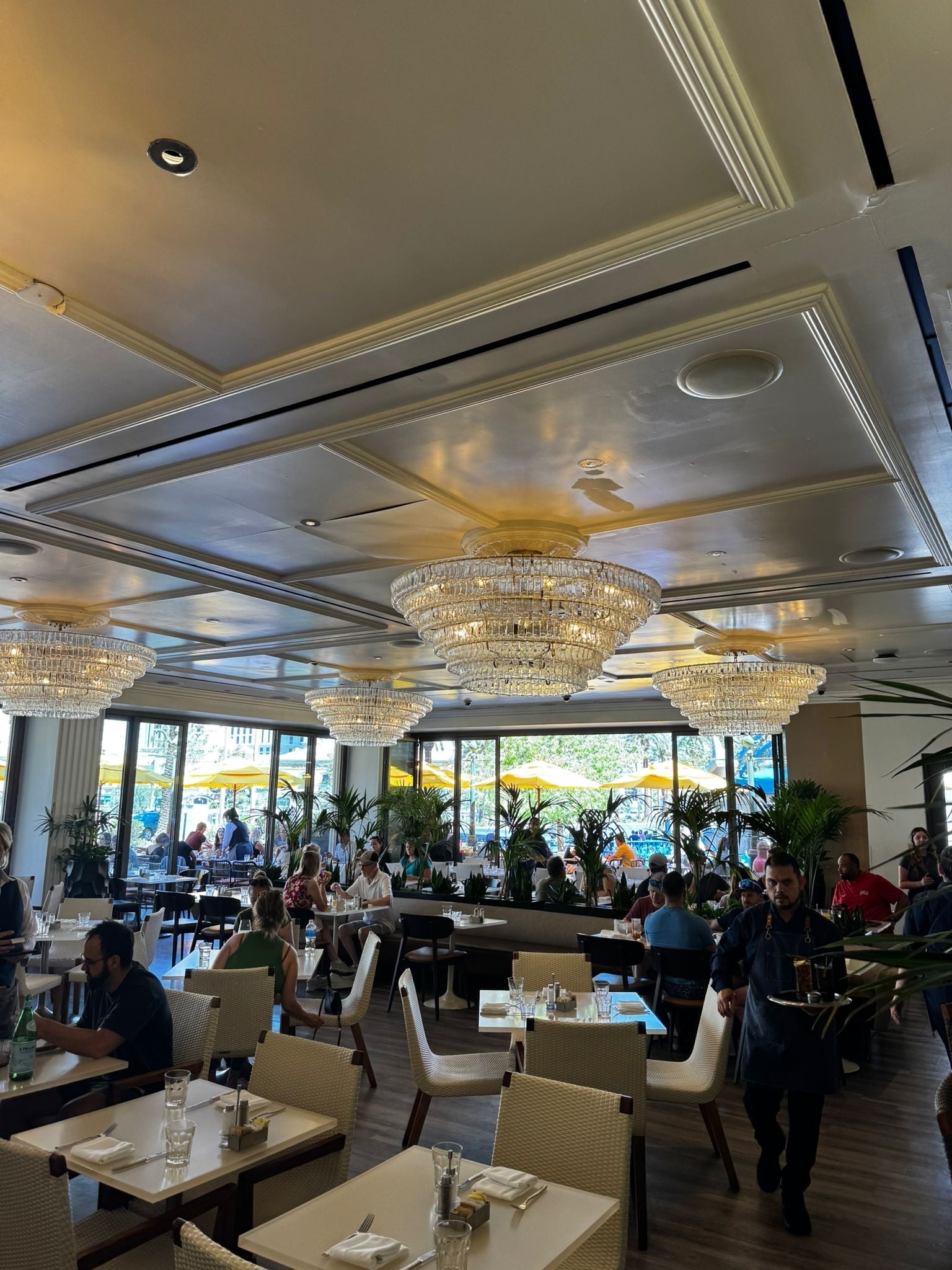 Regal Glass Chandelier in a Modern Restaurant | New York, June 2025