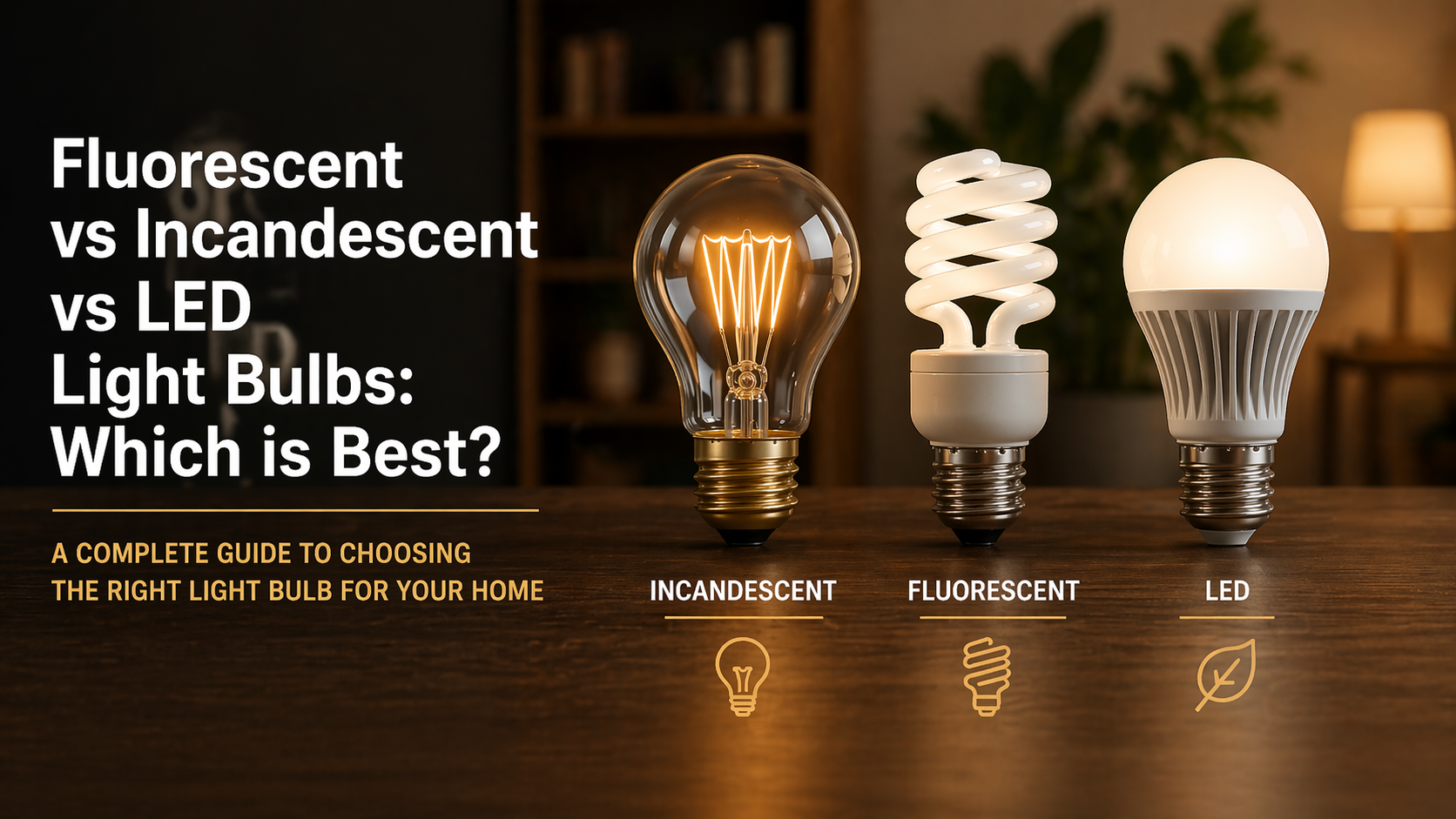 Fluorescent vs Incandescent vs LED Light Bulbs: Which is Best?