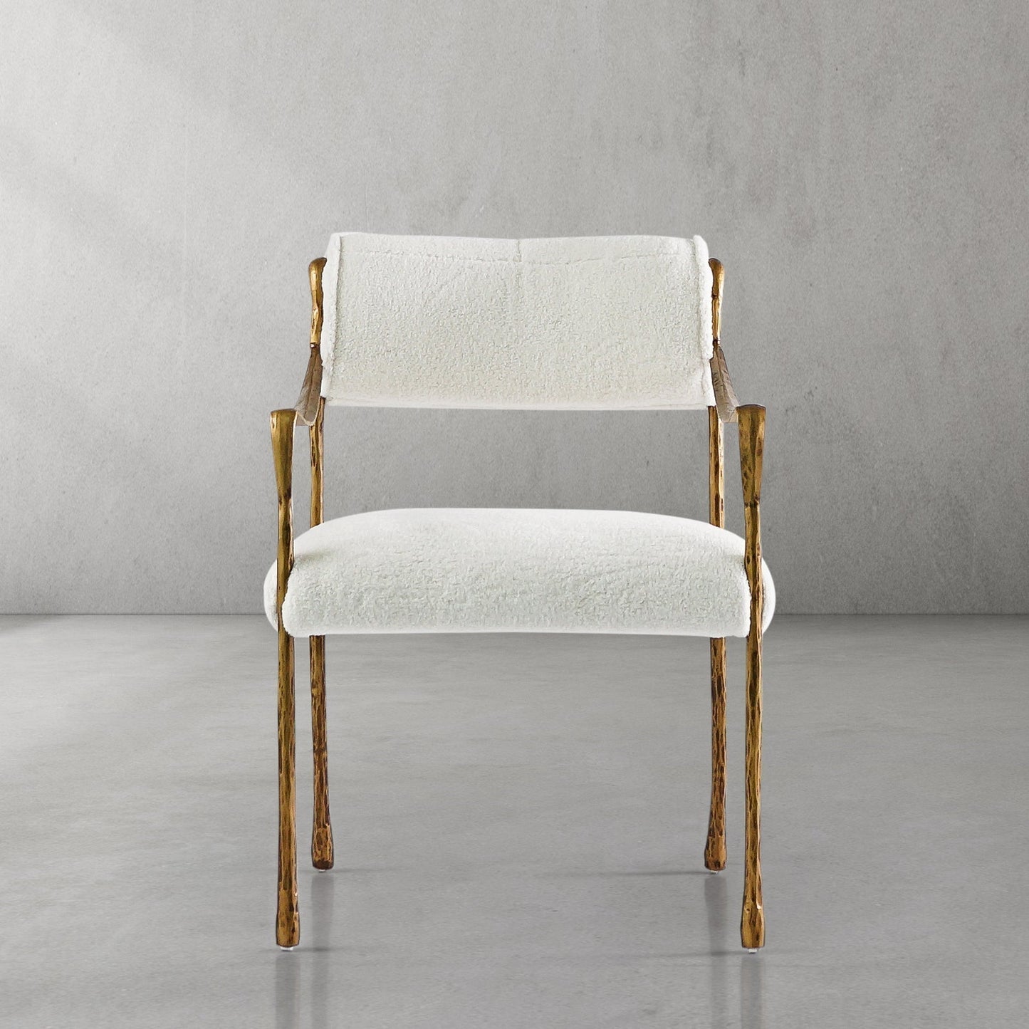 Hand Forged Metal Retro Copper Iron Frame Dining Chair