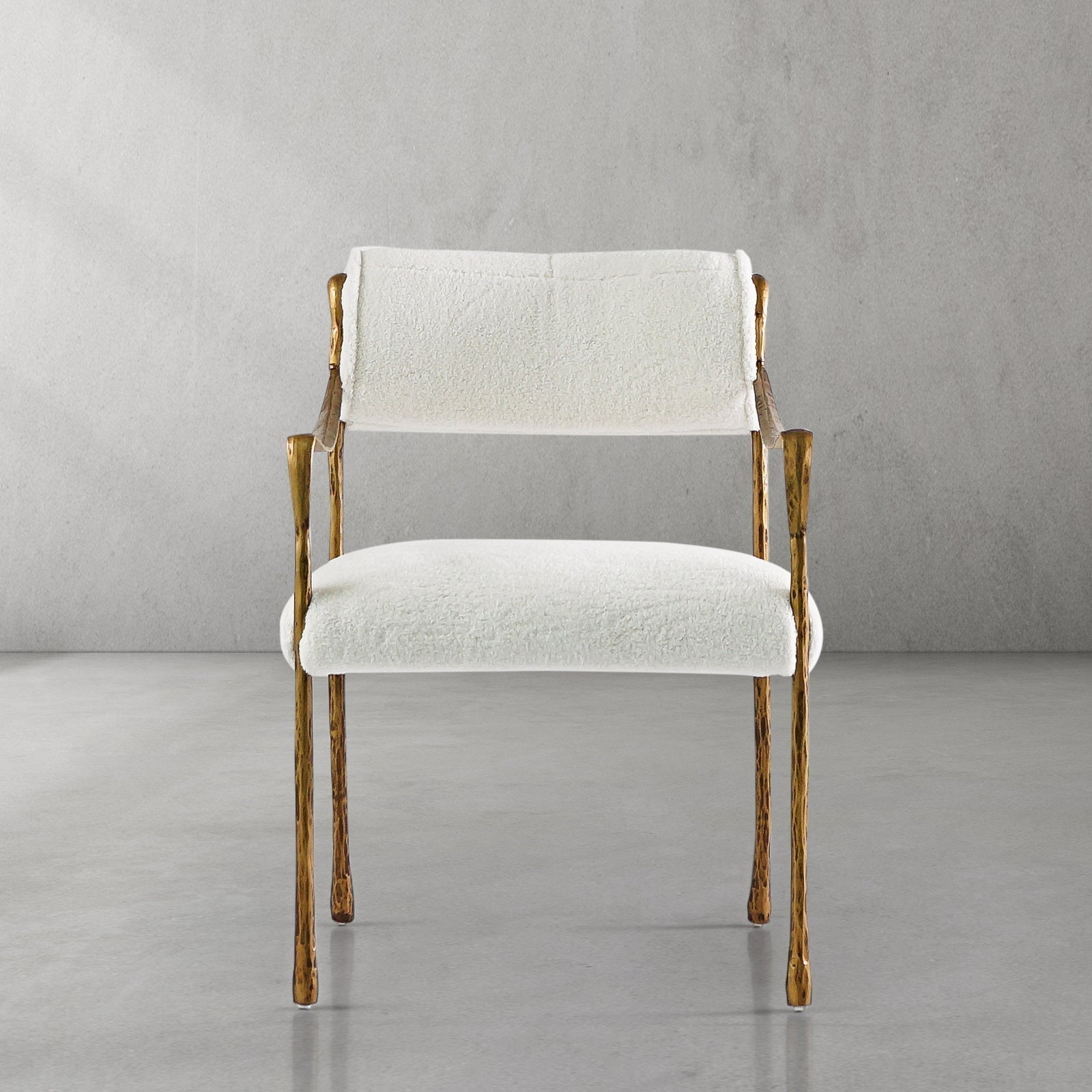 Hand Forged Metal Retro Copper Iron Frame Dining Chair