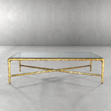 Hand Forged Metal Square Glass Coffee Table