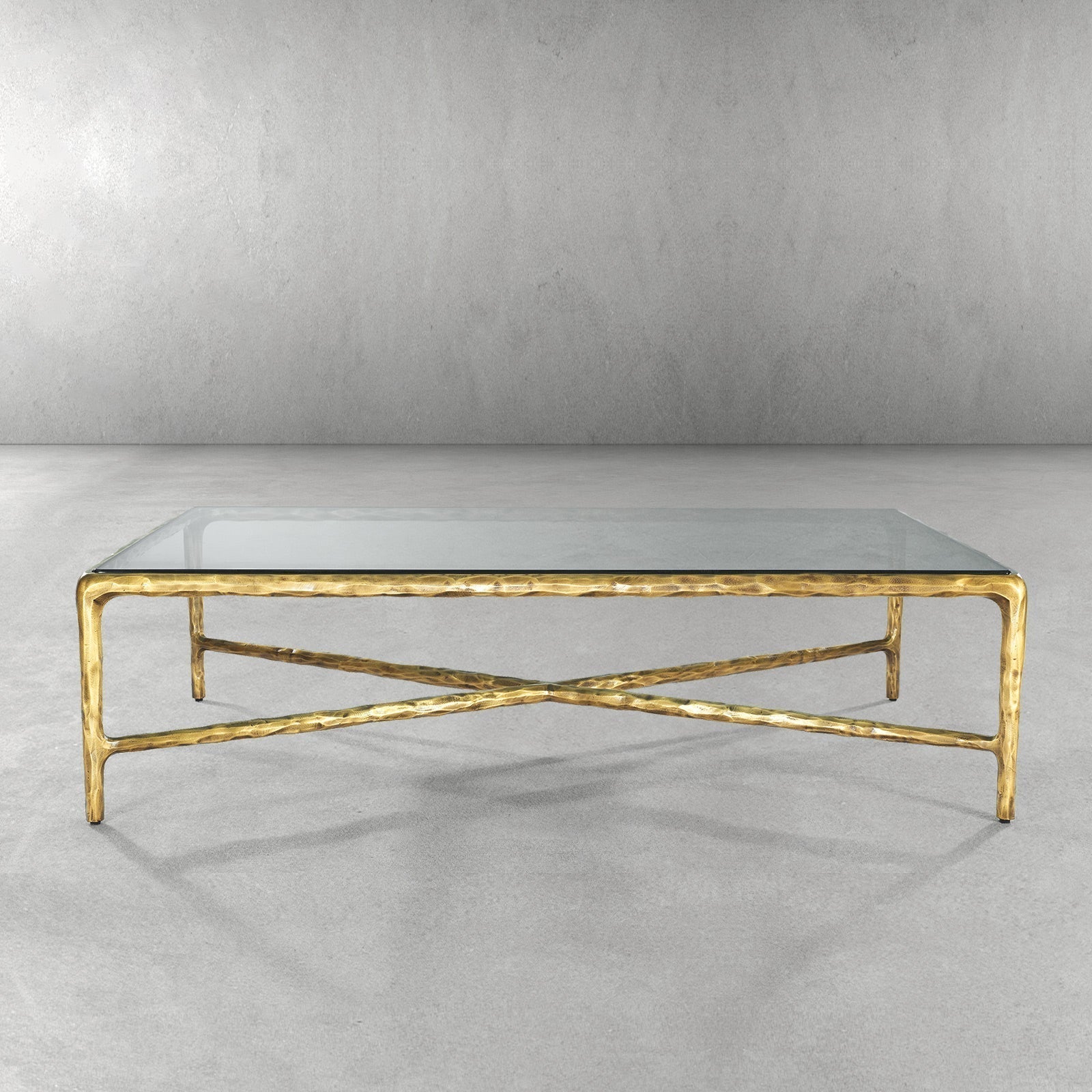 Hand Forged Metal Square Glass Coffee Table