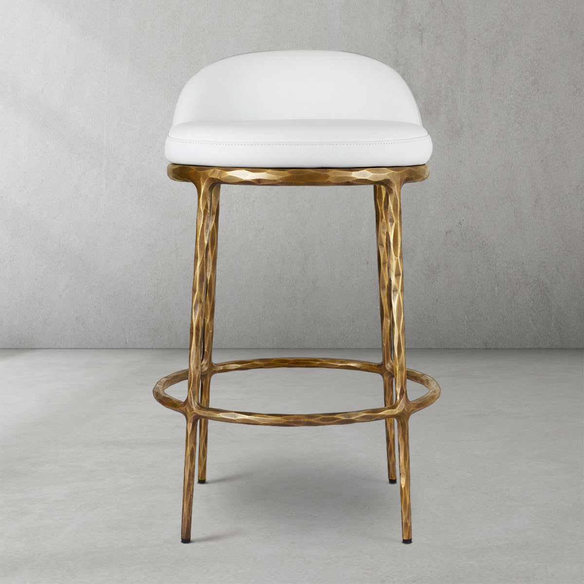 Hand Forged Metal Bar Swivel Counter Stool