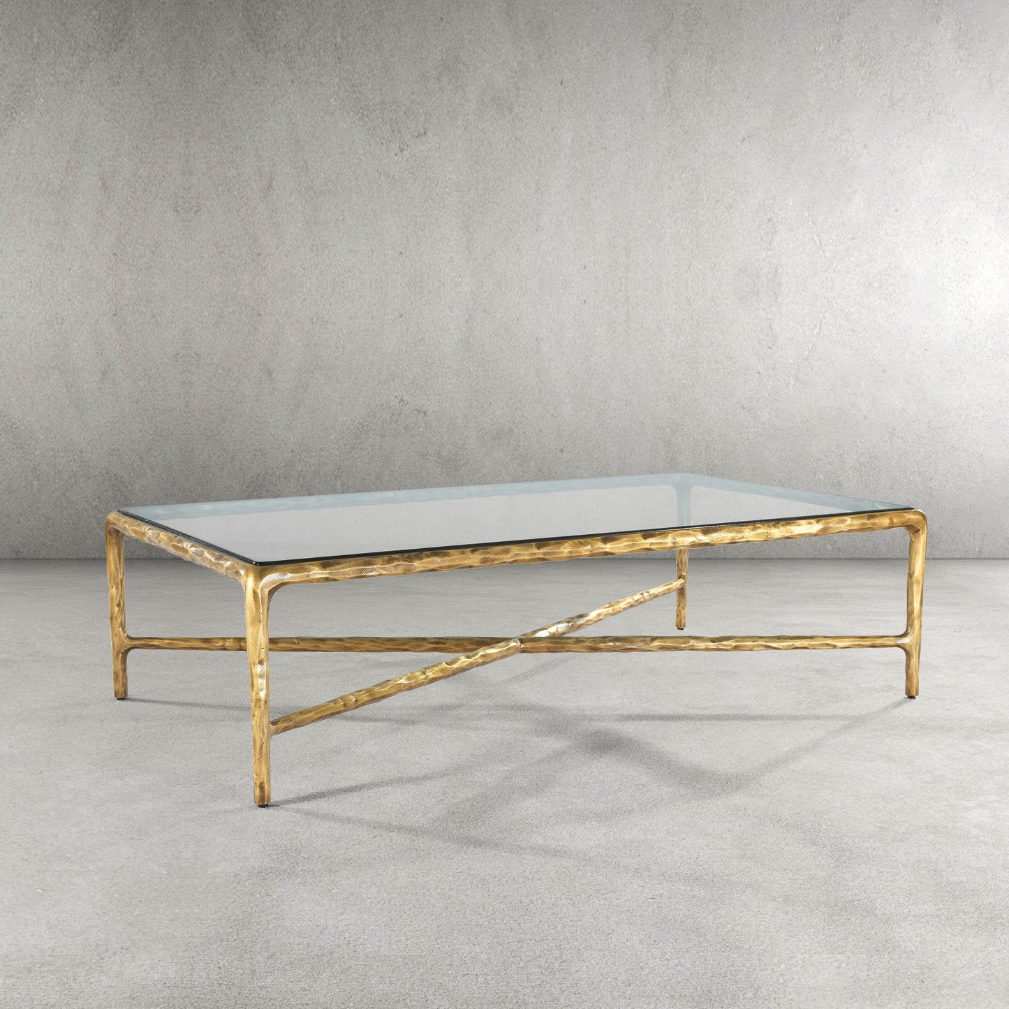 Hand Forged Metal Square Glass Coffee Table