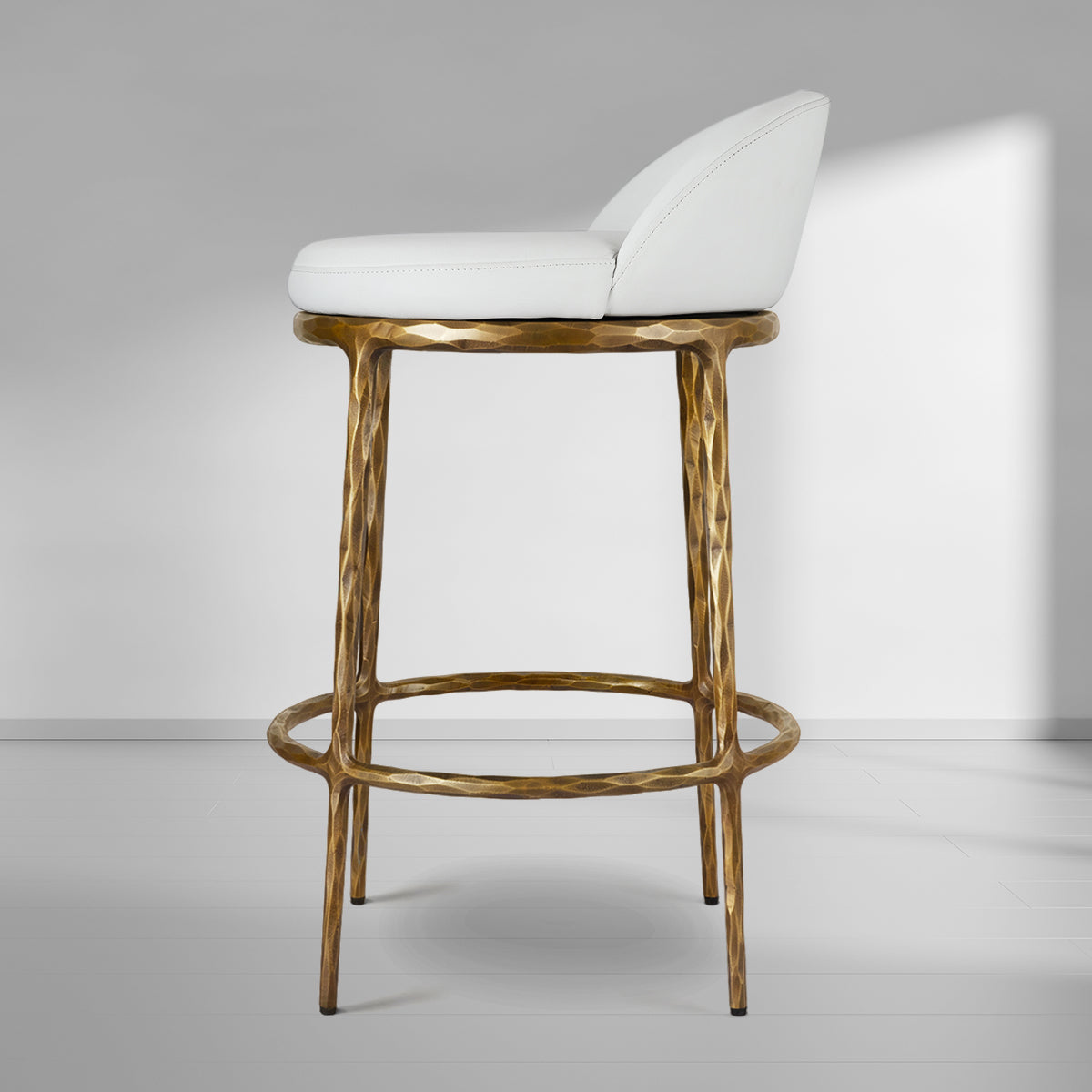 Hand Forged Metal Bar Swivel Counter Stool