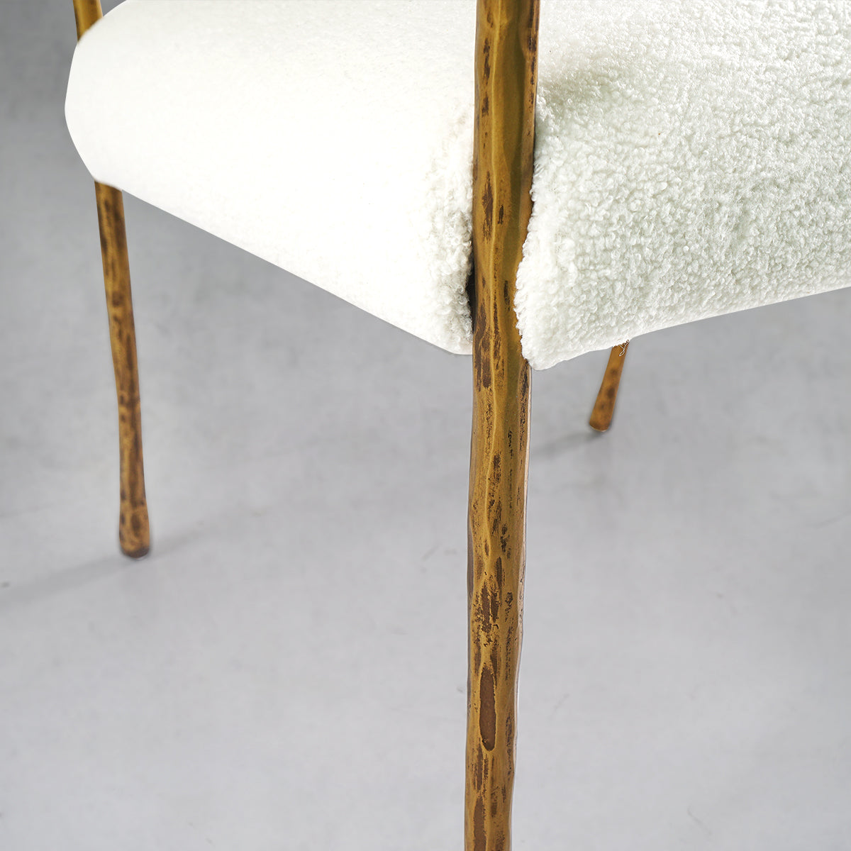 Hand Forged Metal Retro Copper Iron Frame Dining Chair