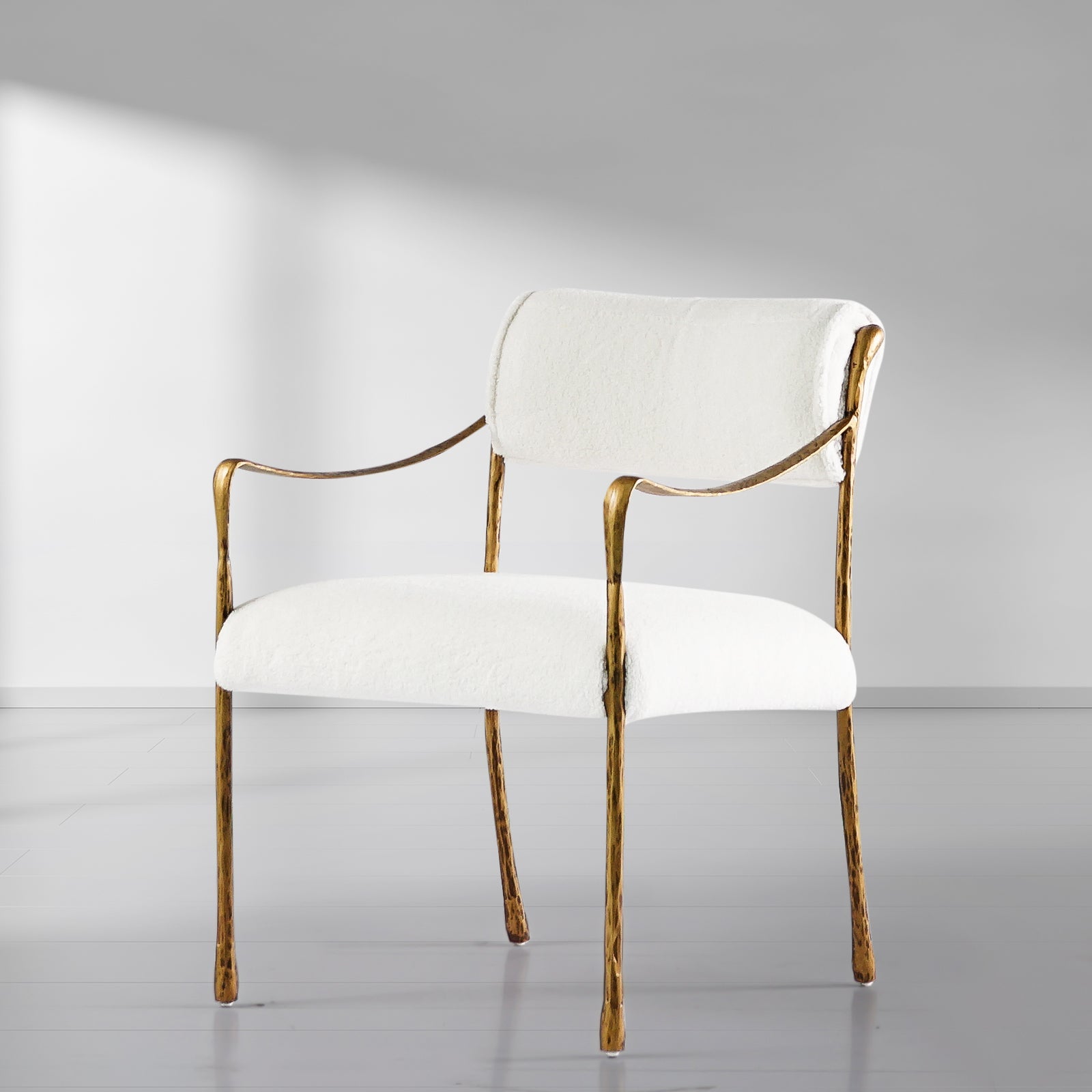 Hand Forged Metal Retro Copper Iron Frame Dining Chair
