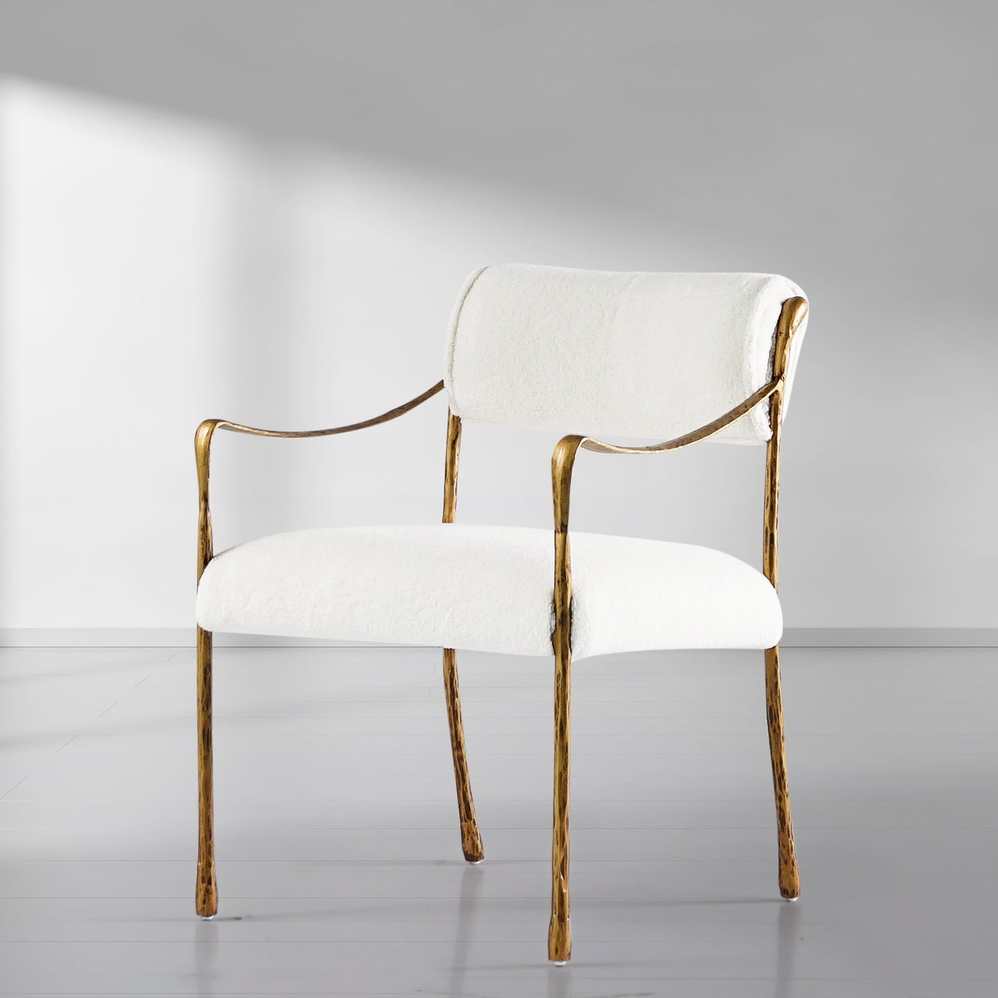 Hand Forged Metal Retro Copper Iron Frame Dining Chair