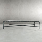 Hand Forged Metal Square Glass Coffee Table