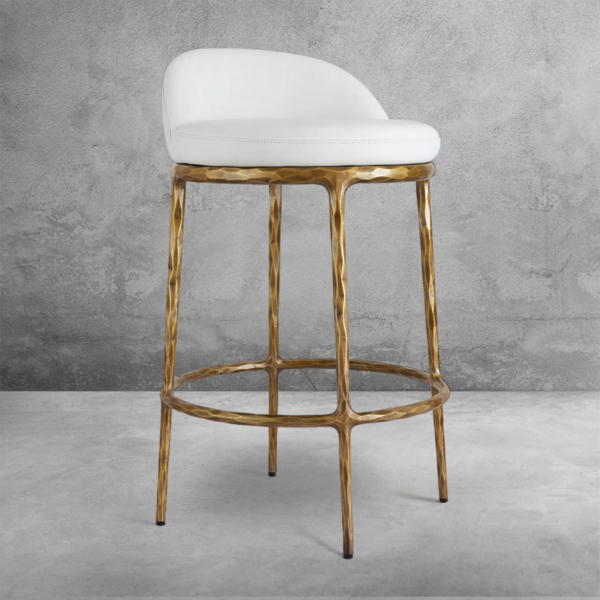 Hand Forged Metal Bar Swivel Counter Stool