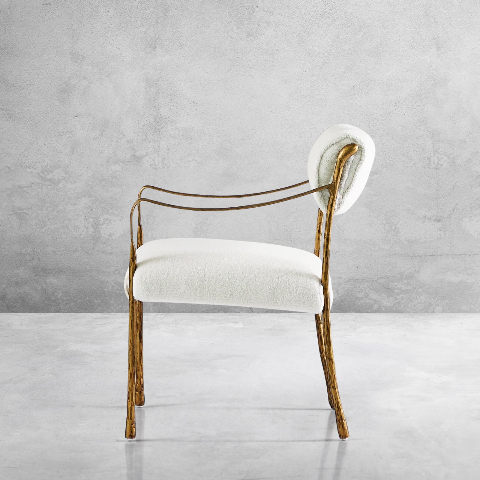 Hand Forged Metal Retro Copper Iron Frame Dining Chair