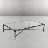 Hand Forged Metal Square Glass Coffee Table