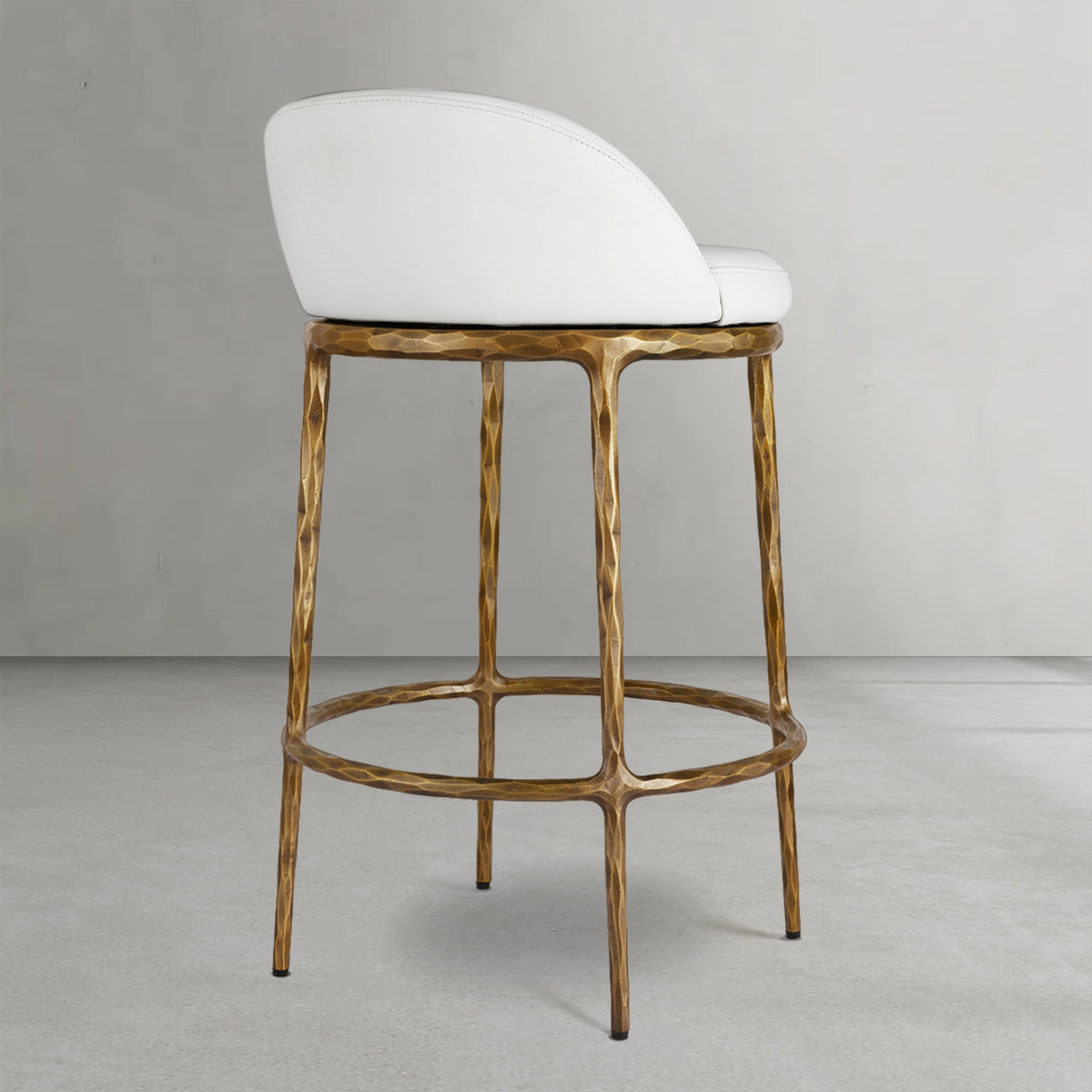 Hand Forged Metal Bar Swivel Counter Stool