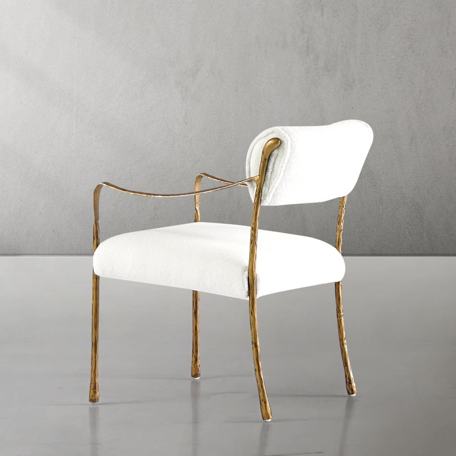 Hand Forged Metal Retro Copper Iron Frame Dining Chair