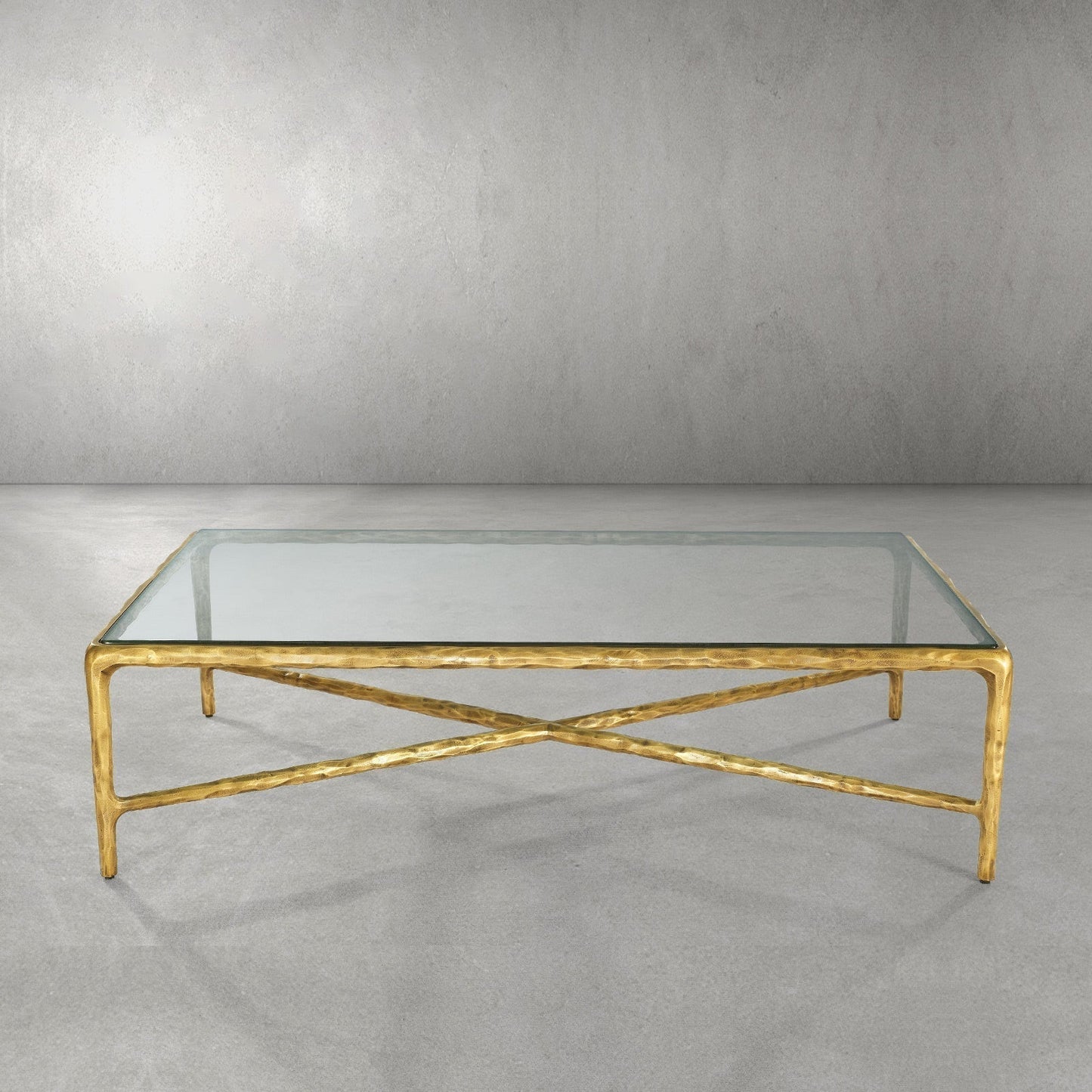 Hand Forged Metal Square Glass Coffee Table