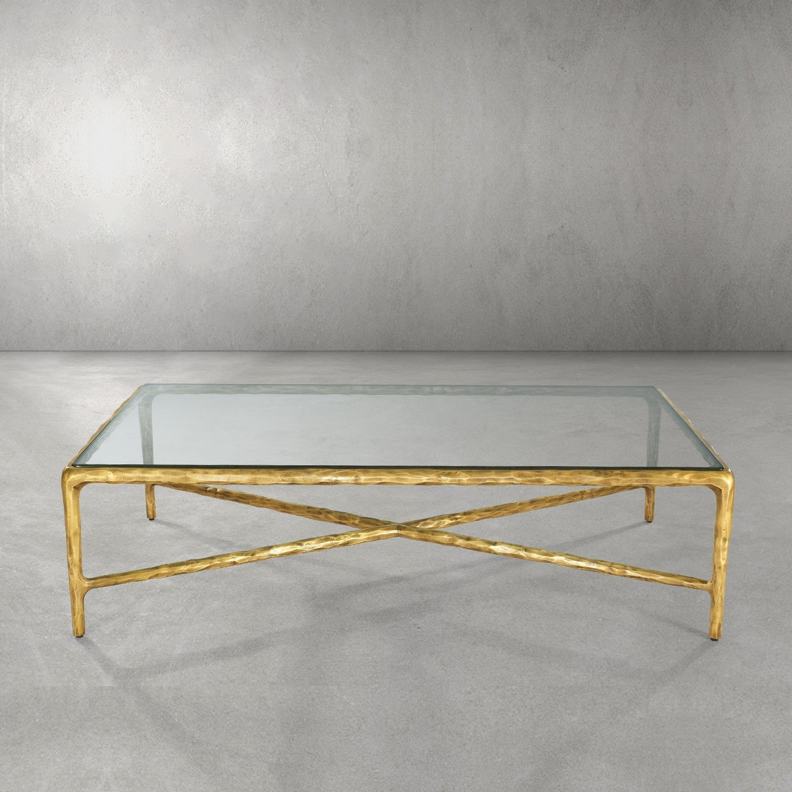 Hand Forged Metal Square Glass Coffee Table