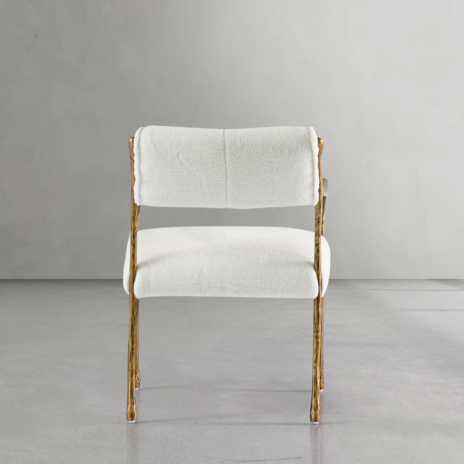 Hand Forged Metal Retro Copper Iron Frame Dining Chair