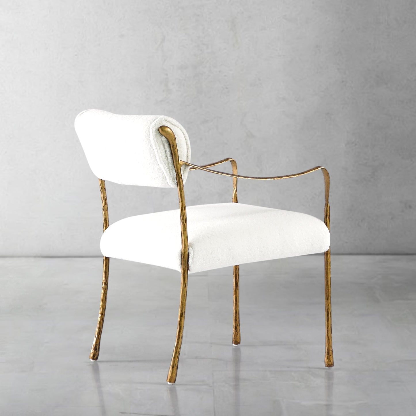 Hand Forged Metal Retro Copper Iron Frame Dining Chair
