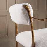 Hand Forged Metal Retro Copper Iron Frame Armless Dining Chair