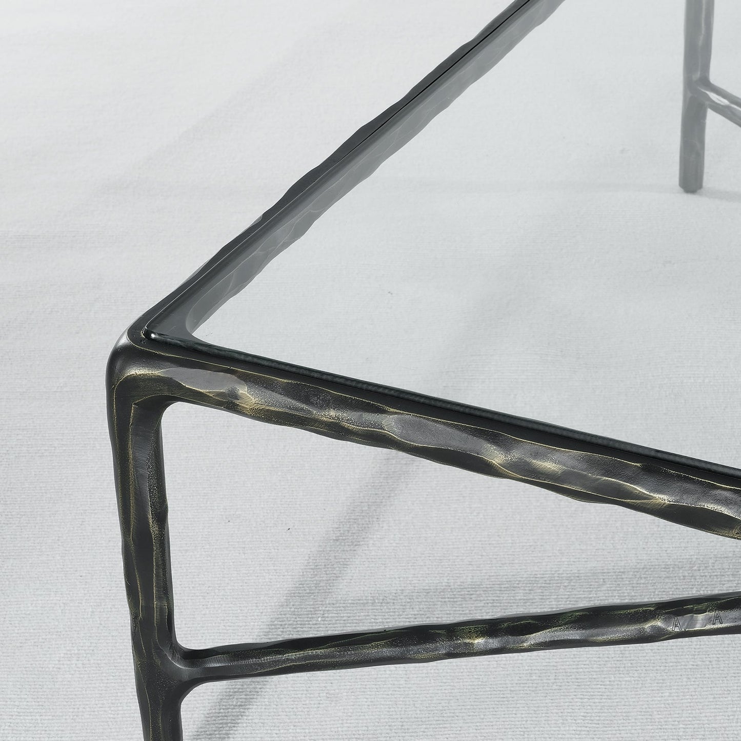 Hand Forged Metal Square Glass Coffee Table