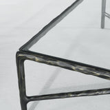 Hand Forged Metal Square Glass Coffee Table