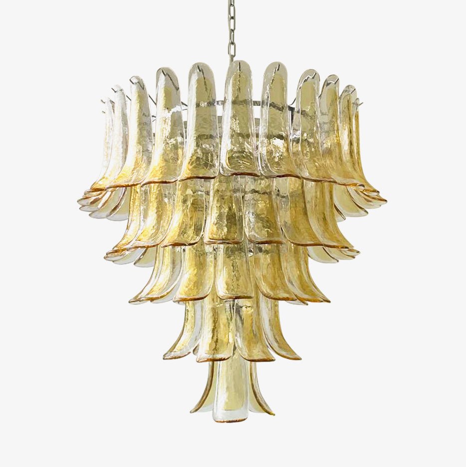 Amber Glass Petals Chandelier 26″