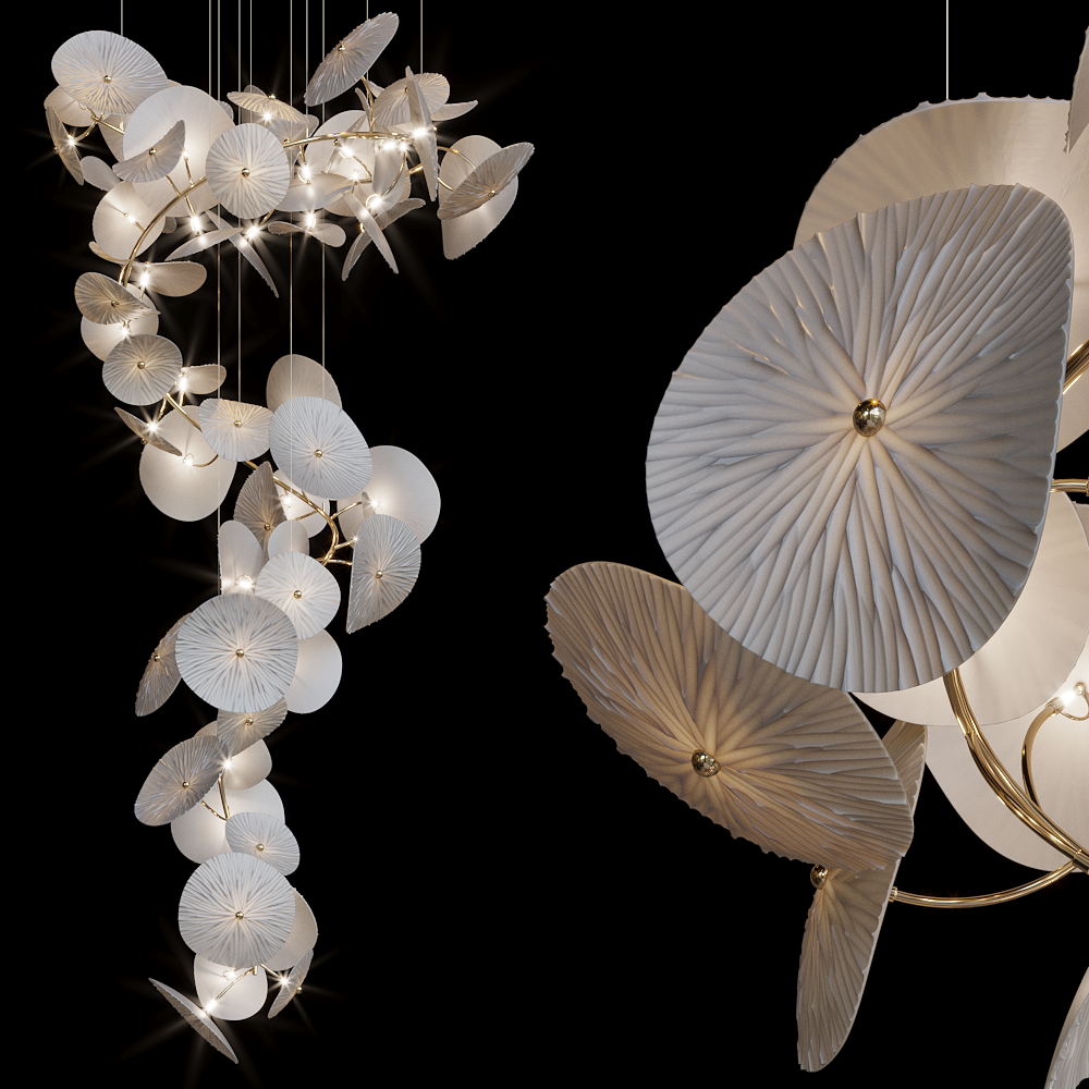 White Disc Garland Chandelier