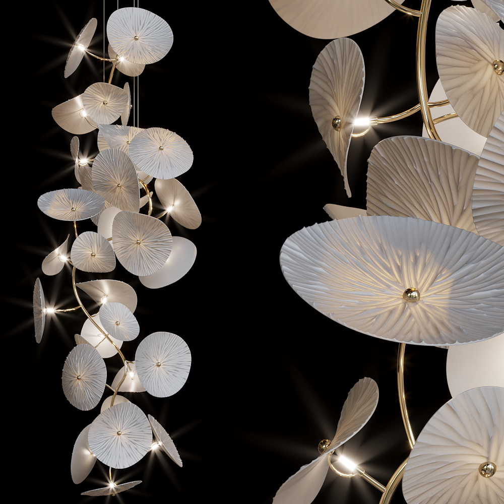 White Disc Garland Chandelier