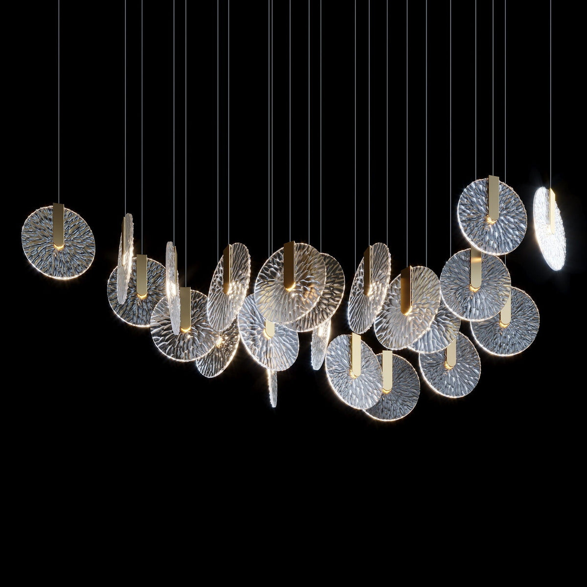 Silver Disc Cluster Chandelier