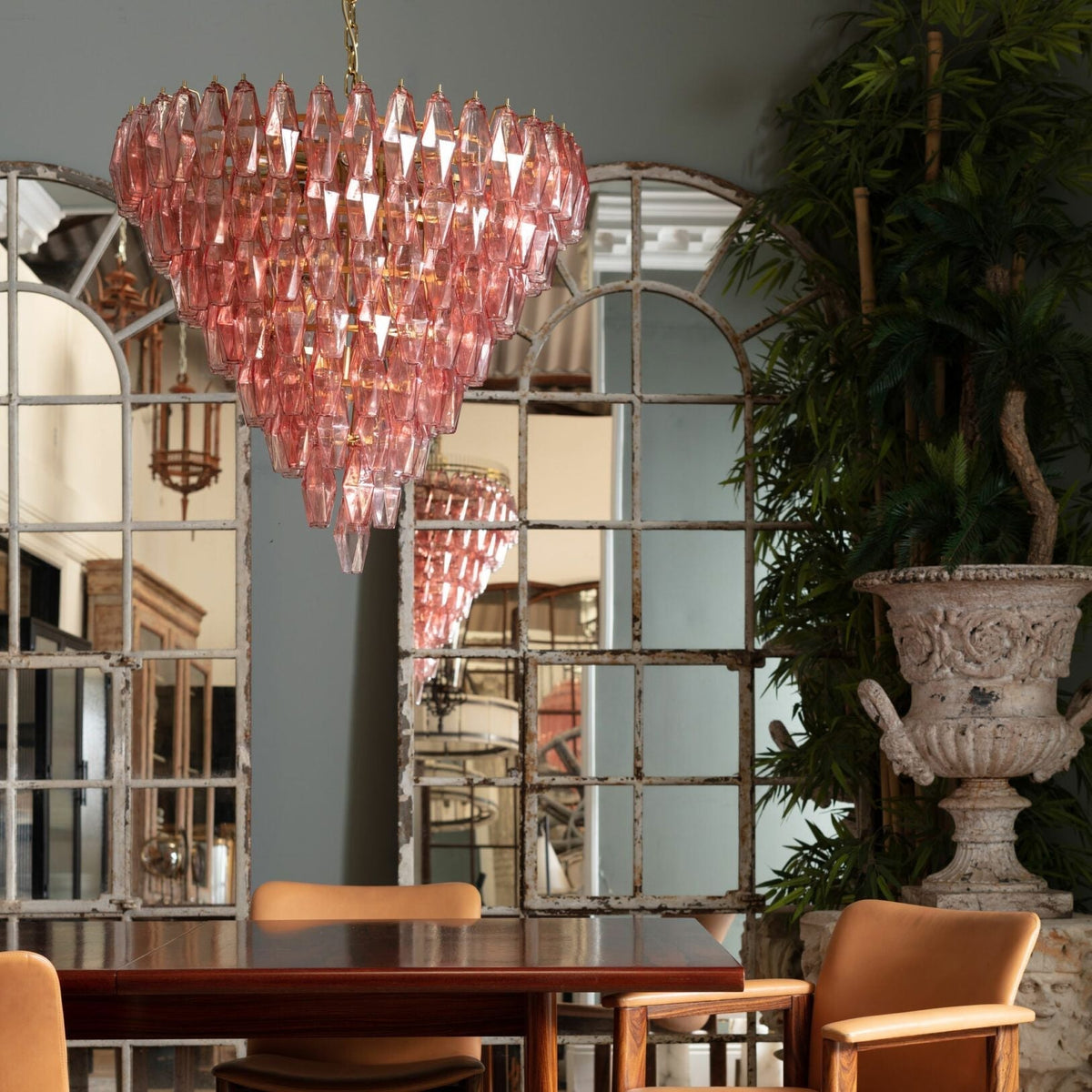 Marcello Murano-Style Poliedri Chandelier D31.9"