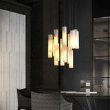 Elongated Alabaster Cluster Pendant Lamp