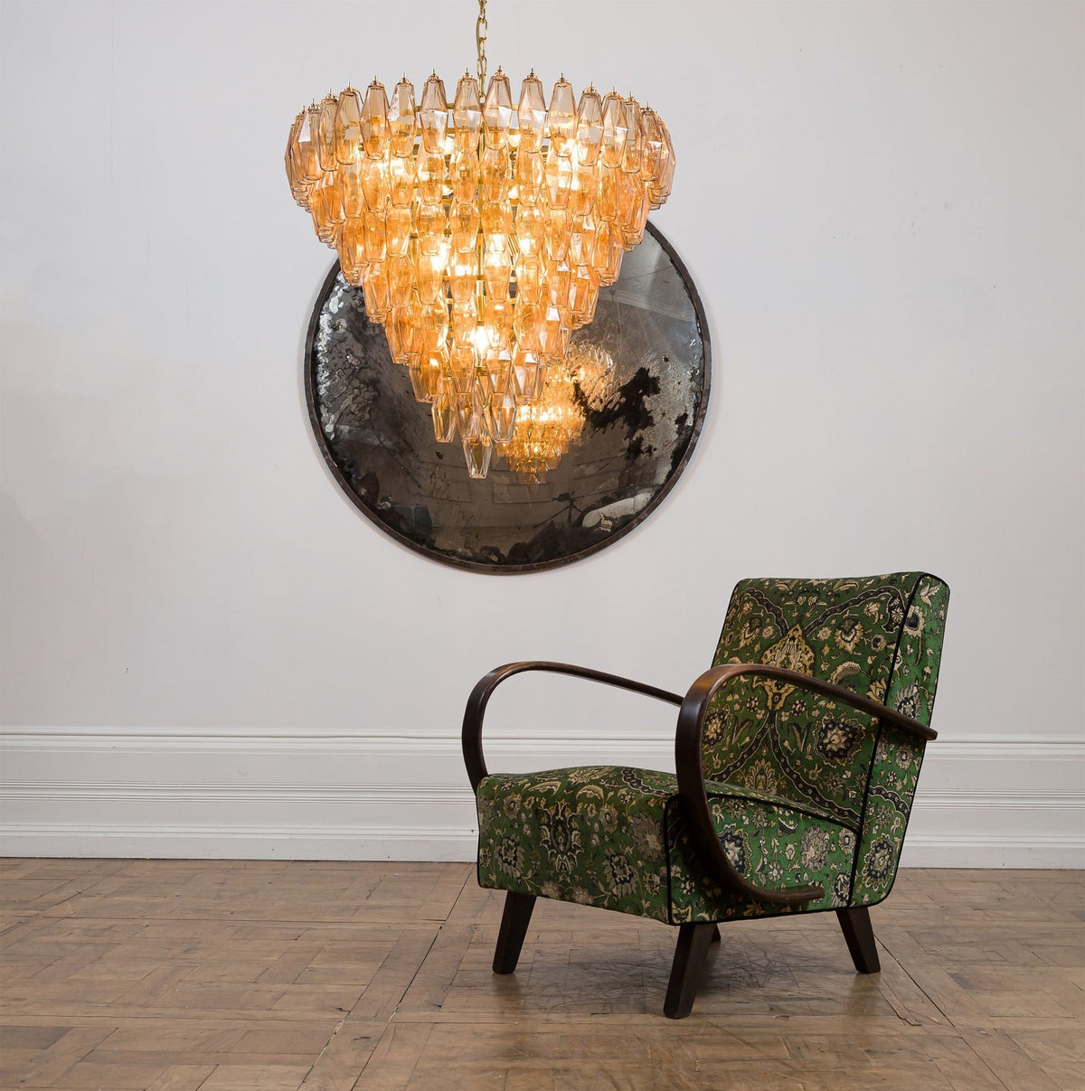 Marcello Murano-Style Poliedri Chandelier D31.9"