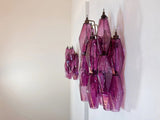 Murano-Style Wall Lamp | 17 Purple Poliedri Glass | Set of 2
