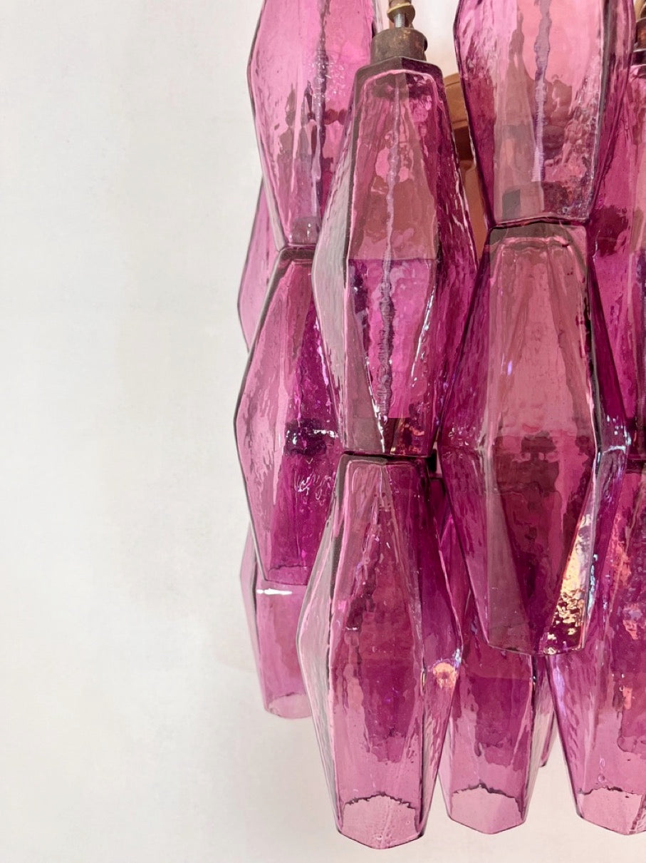 Murano-Style Wall Lamp | 17 Purple Poliedri Glass | Set of 2