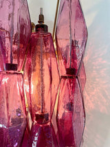 Murano-Style Wall Lamp | 17 Purple Poliedri Glass | Set of 2