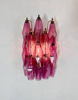 Murano-Style Wall Lamp | 17 Purple Poliedri Glass | Set of 2