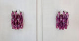 Murano-Style Wall Lamp | 17 Purple Poliedri Glass | Set of 2