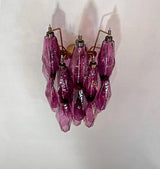 Murano-Style Wall Lamp | 17 Purple Poliedri Glass | Set of 2