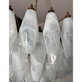 Verona White Alabaster Glass Round Chandelier 35" – 185 glass