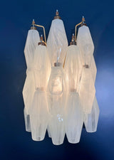 Murano-Style Wall Lamp | 17 White Alabaster Poliedri Glass | Set of 2