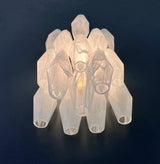 Murano-Style Wall Lamp | 17 White Alabaster Poliedri Glass | Set of 2