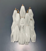 Murano-Style Wall Lamp | 17 White Alabaster Poliedri Glass | Set of 2