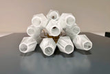 Murano-Style Wall Lamp | 17 White Alabaster Poliedri Glass | Set of 2