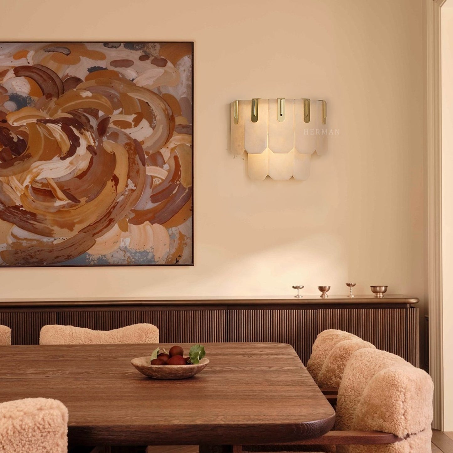 Nadia Alabaster LED Sconce