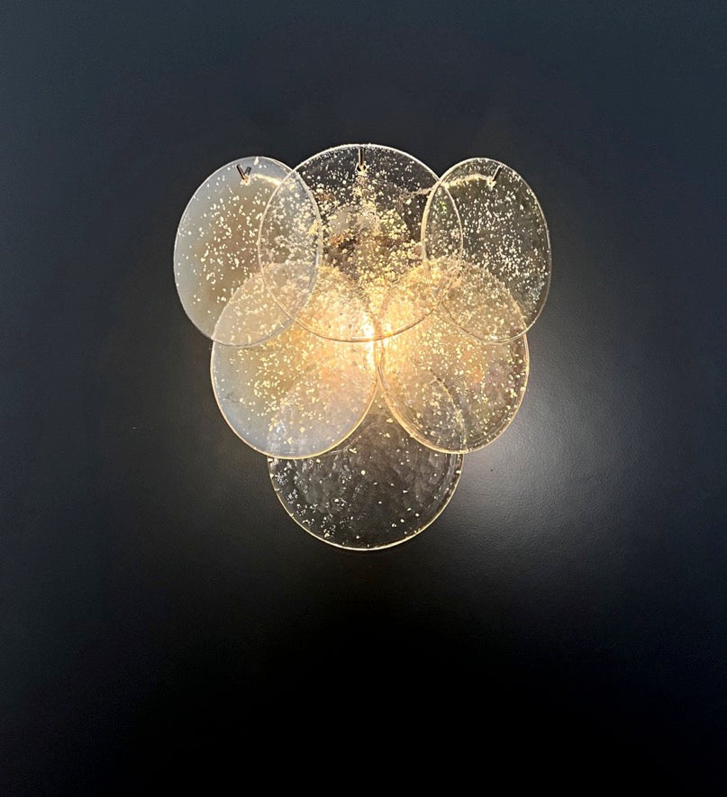 Murano-Style Wall Lamp | 6 Iris Disc Glass | Set of 2