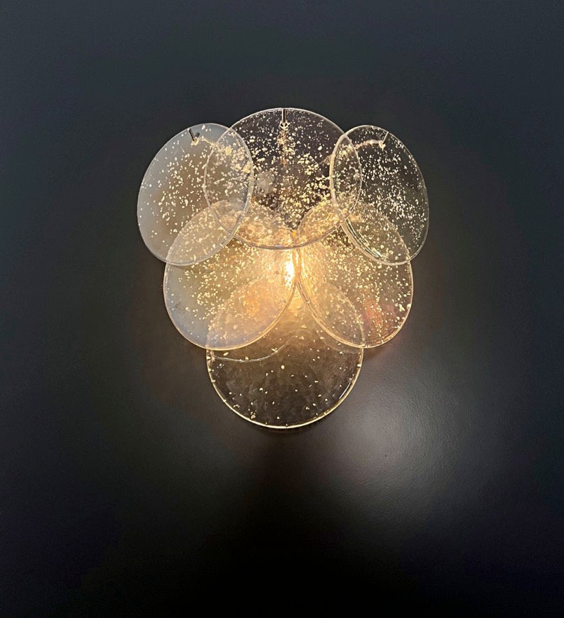 Murano-Style Wall Lamp | 6 Iris Disc Glass | Set of 2