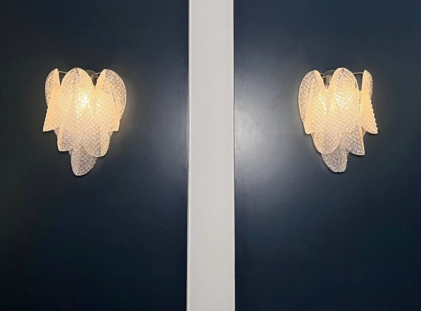 Murano-Style Wall Lamp Clear Rondini 1 Pair - Version 2
