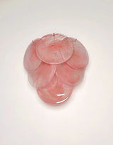 Murano-Style Wall Lamp | 6 Pink Alabaster Disc Glass | Set of 2