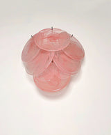 Murano-Style Wall Lamp | 6 Pink Alabaster Disc Glass | Set of 2