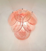 Murano-Style Wall Lamp | 6 Pink Alabaster Disc Glass | Set of 2
